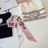 Chanel New Classic Logo Jacquard Headband with Silk Float Size: 6 x120 CM