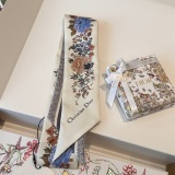 Dior New Classic Flower Jacquard Double layer Hair Strap with Silk Float Size: 6 x100 CM