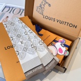 Louis Vuitton New Classic Logo Jacquard Double layer Silk Hair Strap Float Size: 8 x120 CM