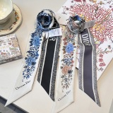 Dior New Classic Flower Jacquard Double layer Hair Strap with Silk Float Size: 6 x100 CM