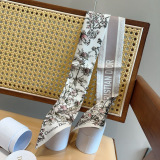 Dior Fashion Flower Double layer Silk Hair Strap Ribbon Size: 6x100 CM