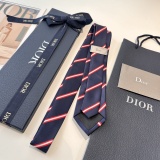 Dior New Fashion Embroidered Logo Striped Tie