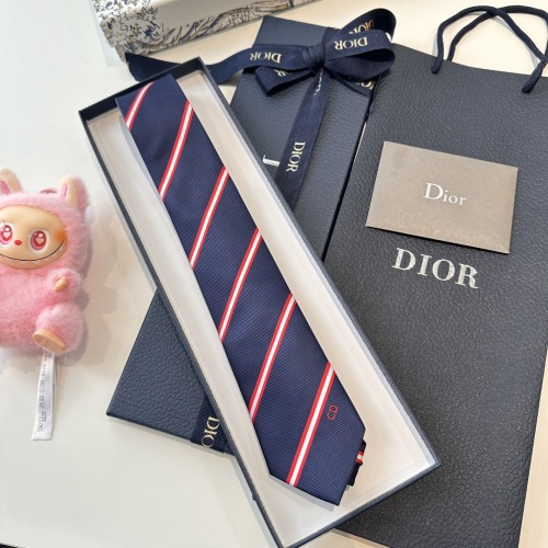 Dior New Fashion Embroidered Logo Striped Tie