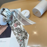Dior Fashion Flower Double layer Silk Hair Strap Ribbon Size: 6x100 CM