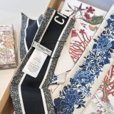Dior New Classic Flower Jacquard Double layer Hair Strap with Silk Float Size: 6 x100 CM