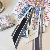Dior New Classic Flower Jacquard Double layer Hair Strap with Silk Float Size: 6 x100 CM