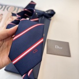 Dior New Fashion Embroidered Logo Striped Tie