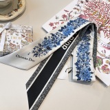 Dior New Classic Flower Jacquard Double layer Hair Strap with Silk Float Size: 6 x100 CM