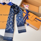 Louis Vuitton New Classic Logo Jacquard Double layer Silk Hair Strap Float Size: 8 x120 CM