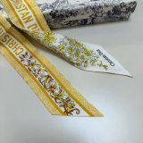Dior New Fashion Elegant Flower Jacquard Mulberry Silk Ribbon Hair Strap