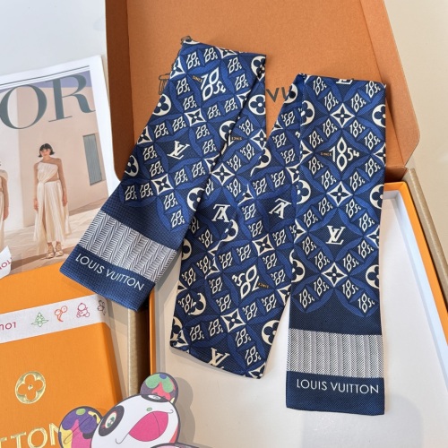 Louis Vuitton New Classic Logo Jacquard Double layer Silk Hair Strap Float Size: 8 x120 CM
