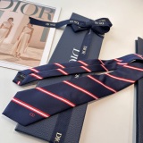 Dior New Fashion Embroidered Logo Striped Tie