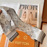 Louis Vuitton New Classic Logo Jacquard Double layer Silk Hair Strap Float Size: 8 x120 CM