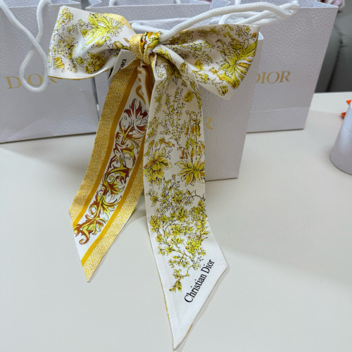 Dior New Fashion Elegant Flower Jacquard Mulberry Silk Ribbon Hair Strap