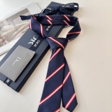 Dior New Fashion Embroidered Logo Striped Tie