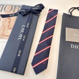 Dior New Fashion Embroidered Logo Striped Tie