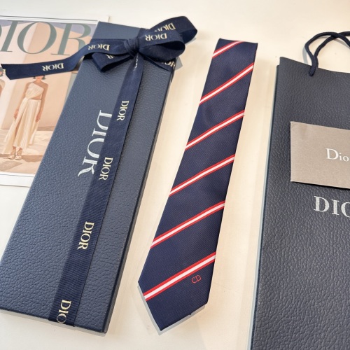 Dior New Fashion Embroidered Logo Striped Tie