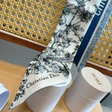 Dior Fashion Flower Double layer Silk Hair Strap Ribbon Size: 6x100 CM