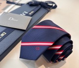 Dior New Fashion Embroidered Logo Striped Tie