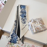 Dior New Classic Flower Jacquard Double layer Hair Strap with Silk Float Size: 6 x100 CM