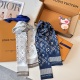 Louis Vuitton New Classic Logo Jacquard Double layer Silk Hair Strap Float Size: 8 x120 CM