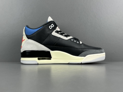Jordan Air Jordan 3 Retro  Rare Air  Mid Basketball Shoes Unisex Black Grey Red Sneakers IB8967-004