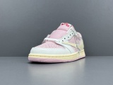 Travis Scott x Jordan Air Jordan 1 Retro Low Basketball Shoes Unisex Pink Sneakers DM7866-600