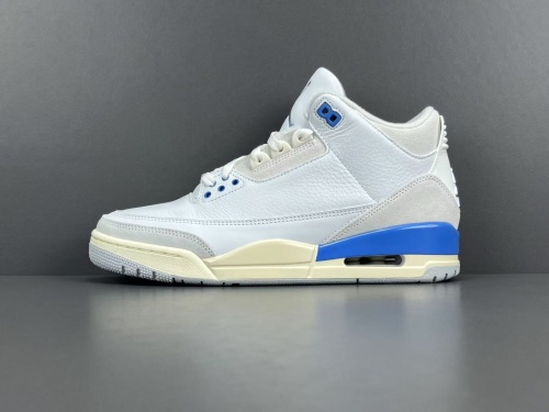 Jordan Air Jordan 3  Lucky Shorts  Retro Low Basketball Shoes Unisex White Blue Sneakers CT8532-101