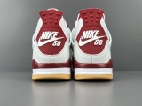 Nike SB x Jordan Air Jordan 4  Varsity Red  Retro Mid Basketball Shoes Unisex Sneakers DR5415-106