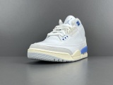 Jordan Air Jordan 3  Lucky Shorts  Retro Low Basketball Shoes Unisex White Blue Sneakers CT8532-101