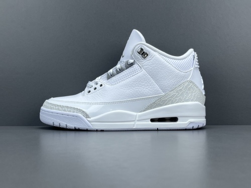 Jordan Air Jordan 3 Retro Silver Anniversary Retro Mid White Cement Basketball Shoes Men Sneakers 398613-102