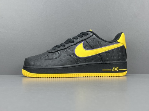 Nike Air Force 1 Low  Kobe Bryant  Fashion Low Black Yellow Board Shoes Men Sneakers HV5122-001