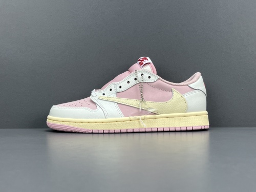 Travis Scott x Jordan Air Jordan 1 Retro Low Basketball Shoes Unisex Pink Sneakers DM7866-600