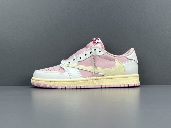 Travis Scott x Jordan Air Jordan 1 Retro Low Basketball Shoes Unisex Pink Sneakers DM7866-600