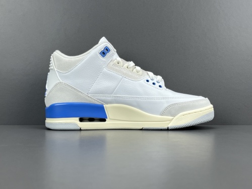 Jordan Air Jordan 3  Lucky Shorts  Retro Low Basketball Shoes Unisex White Blue Sneakers CT8532-101