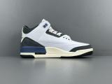 A Ma Maniére x Jordan Air Jordan 3  DIFFUED BLUE  Retro Mid Basketball Shoes Unisex Sneakers HV8571-100