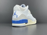 Jordan Air Jordan 3  Lucky Shorts  Retro Low Basketball Shoes Unisex White Blue Sneakers CT8532-101