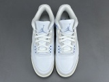 Jordan Air Jordan 3  Lucky Shorts  Retro Low Basketball Shoes Unisex White Blue Sneakers CT8532-101