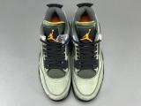 Nike x Undefeated x Jordan Air Jordan 4 Green Black Retro Mid Basketball Shoes Sneakers Unisex Casual Shoes IB1519-200