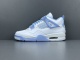 Jordan Air Jordan 4  ALUMINUM  Retro Low Basketball Shoes Unisex White Blue Sneakers HV0823-100