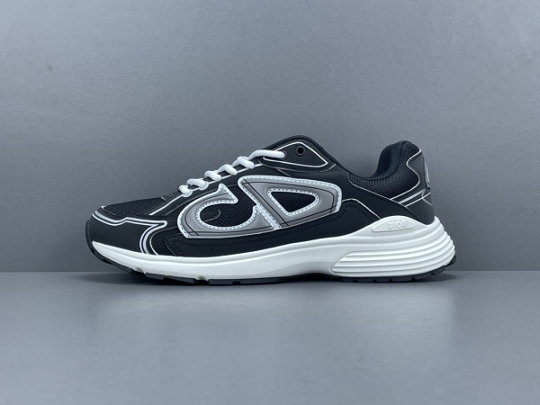 Dior B30 CD Unisex Mesh Fabric Low-Top Black White Sneakers Shoes