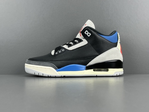 Jordan Air Jordan 3 Retro  Rare Air  Mid Basketball Shoes Unisex Black Grey Red Sneakers IB8967-004