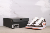 Air Jordan 1 Low Retro White Brown Basketball Shoes Unisex Versatile Sneakers