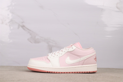 Air Jordan 1 Low WMNS Retro Basketball Shoes Unisex White Pink Sneakers