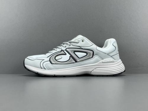 Dior B30 CD Unisex Mesh Fabric Low-Top Grey Sneakers Shoes