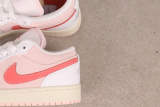 Air Jordan 1 Low Retro White Pink Basketball Shoes Women's Versatile Sneakers