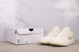 Air Jordan 1 Low Retro Beige Basketball Shoes Unisex Versatile Sneakers