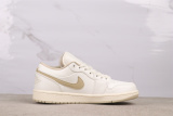 Air Jordan 1 Low Retro Beige Basketball Shoes Unisex Versatile Sneakers