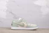 Air Jordan 1 Low Retro Water Green Basketball Shoes Unisex Versatile Sneakers