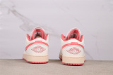 Air Jordan 1 Low Retro White Pink Basketball Shoes Women's Versatile Sneakers